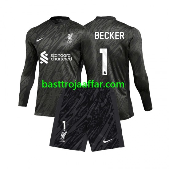 Liverpool Alisson Becker 1 Målvakt Barn Hemma Fotbollströja 2024-2025 Långärmad