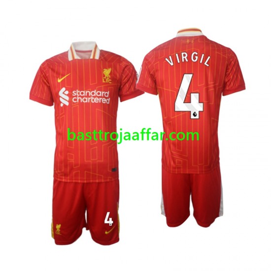 Liverpool Virgil 4 Barn Hemma Fotbollströja 2024-2025 Kortärmad