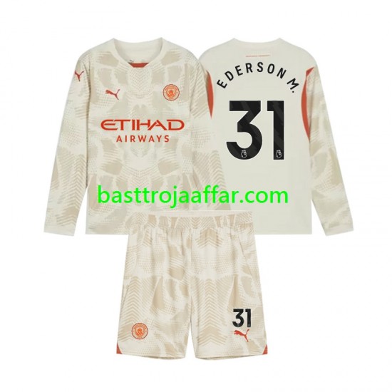 Manchester City Ederson Moraes 31 Målvakt Barn Tredje Fotbollströja 2024-2025 Långärmad