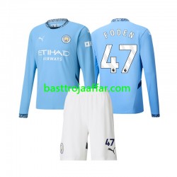 Manchester City Phil Foden 47 Barn Hemma Fotbollströja 2024-2025 Långärmad