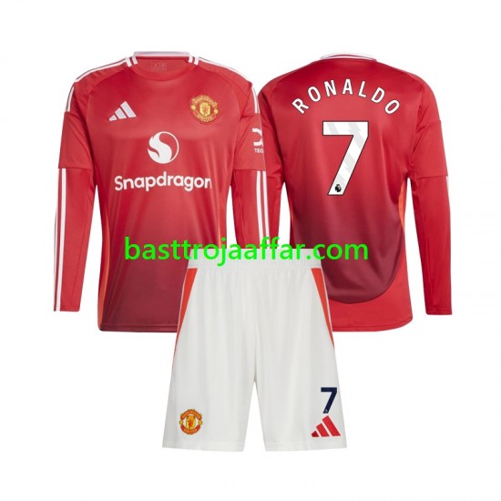 Manchester United Cristiano Ronaldo 7 Barn Hemma Fotbollströja 2024-2025 Långärmad