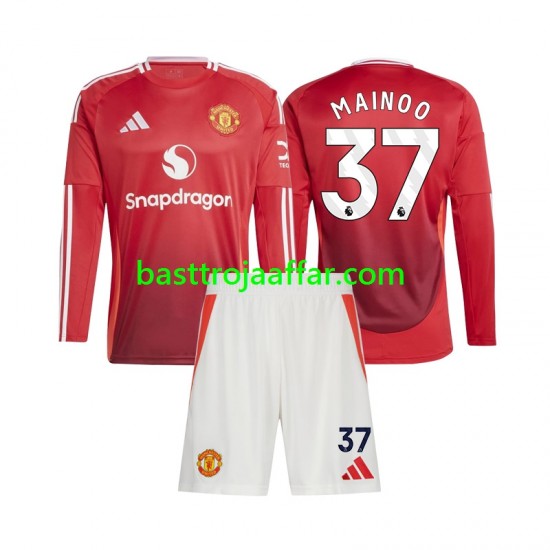 Manchester United Kobbie Mainoo 37 Barn Hemma Fotbollströja 2024-2025 Långärmad