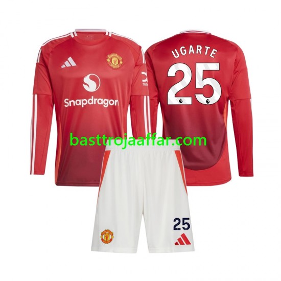 Manchester United Manuel Ugarte 25 Barn Hemma Fotbollströja 2024-2025 Långärmad