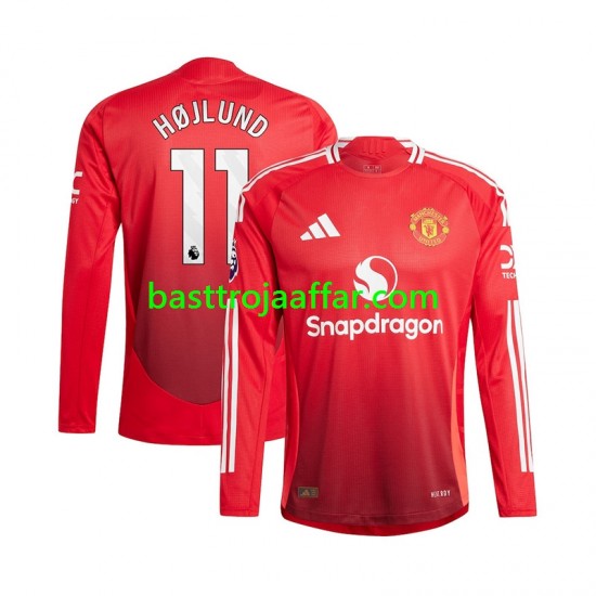 Manchester United Rasmus Hojlund 11 Män Hemma Fotbollströja 2024-2025 Långärmad