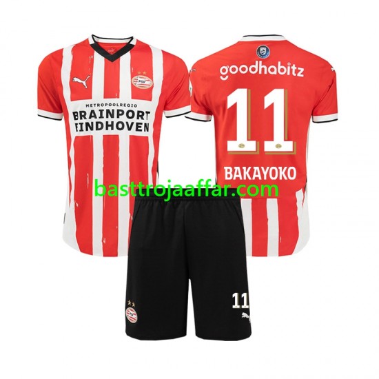 PSV Eindhoven Johan Bakayoko 11 Barn Hemma Fotbollströja 2024-2025 Kortärmad