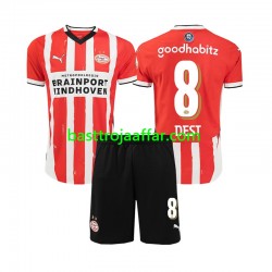 PSV Eindhoven Sergino Dest 8 Barn Hemma Fotbollströja 2024-2025 Kortärmad PSV Eindhoven Sergino Dest 8 Barn Hemma Fotbollströja 2024-2025 Kortärmad