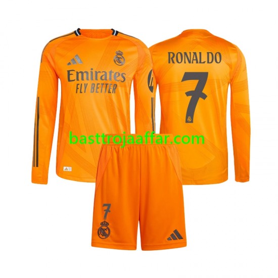 Real Madrid Cristiano Ronaldo 7 Barn Borta Fotbollströja 2024-2025 Långärmad