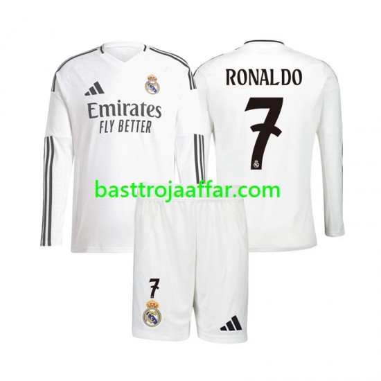 Real Madrid Cristiano Ronaldo 7 Barn Hemma Fotbollströja 2024-2025 Långärmad