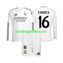 Real Madrid Endrick 16 Barn Hemma Fotbollströja 2024-2025 Långärmad