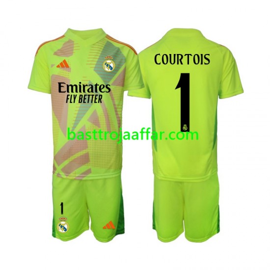 Real Madrid COURTOIS 1 Målvakt Barn Fjärde Fotbollströja 2024-2025 Kortärmad