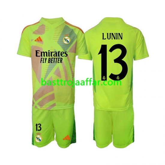 Real Madrid Lunin 13 Målvakt Barn Fjärde Fotbollströja 2024-2025 Kortärmad