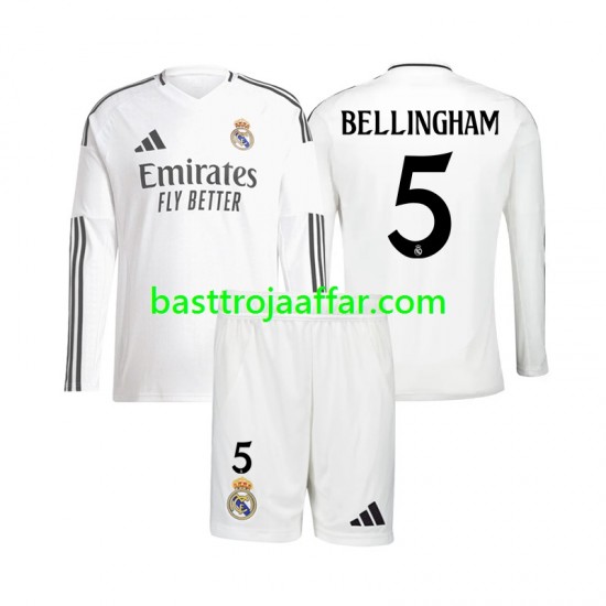 Real Madrid Jude Bellingham 5 Barn Hemma Fotbollströja 2024-2025 Långärmad
