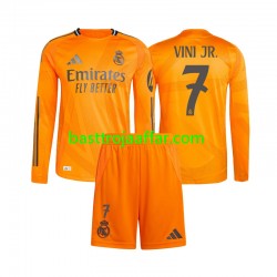 Real Madrid Vinicius Junior 7 Barn Borta Fotbollströja 2024-2025 Långärmad