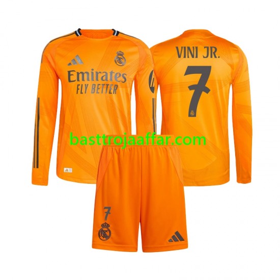 Real Madrid Vinicius Junior 7 Barn Borta Fotbollströja 2024-2025 Långärmad