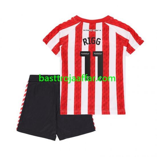 Sunderland Chris Rigg 11 Barn Hemma Fotbollströja 2024-2025 Kortärmad