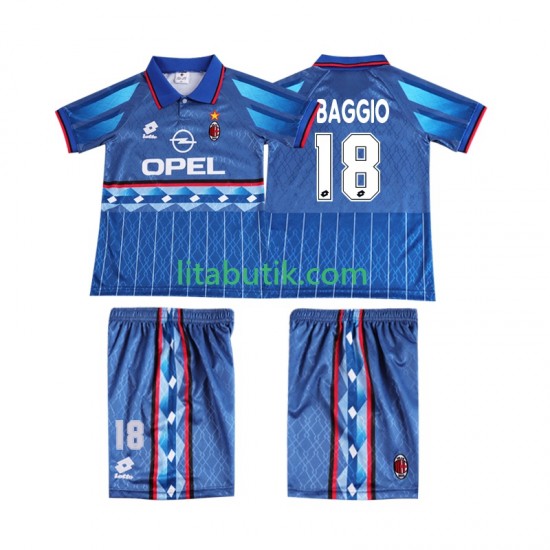 AC Milan BAGGIO 18 1995 1996 Retro Barn Borta Fotbollströja Kortärmad