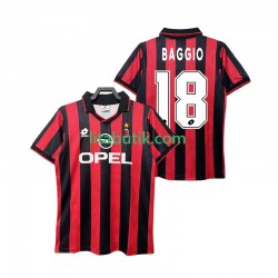 AC Milan BAGGIO 18 1995 1996 Retro Män Hemma Fotbollströja Kortärmad AC Milan BAGGIO 18 1995 1996 Retro Män Hemma Fotbollströja Kortärmad