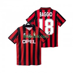 AC Milan BAGGIO 18 1996 1997 Retro Män Hemma Fotbollströja Kortärmad AC Milan BAGGIO 18 1996 1997 Retro Män Hemma Fotbollströja Kortärmad