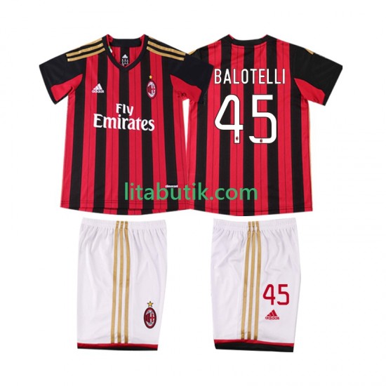 AC Milan BALOTELL 45 2013 2014 Retro Barn Hemma Fotbollströja Kortärmad