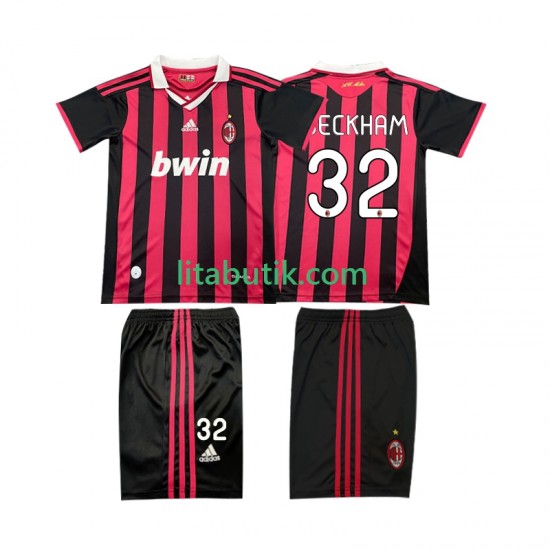 AC Milan BECKHAM 32 2009 Retro Barn Hemma Fotbollströja 2010 Kortärmad