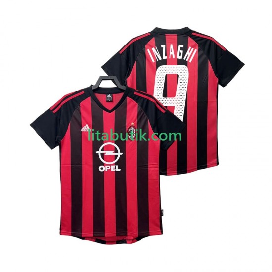 AC Milan INZAGHI 9 2003 Retro Män Hemma Fotbollströja 2002 Kortärmad