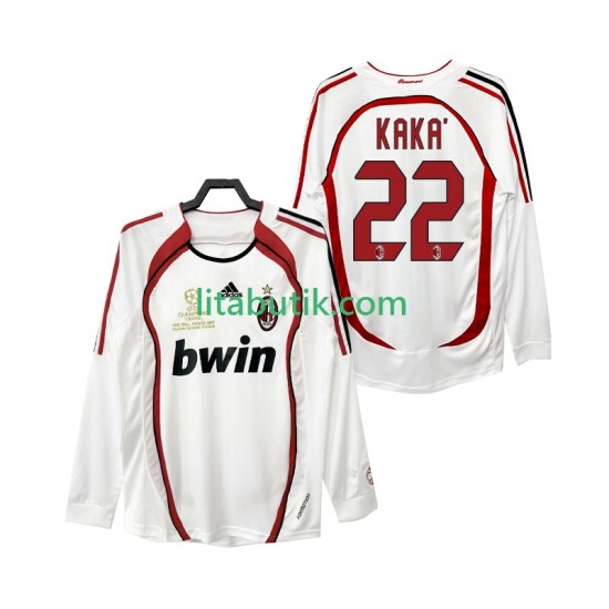 AC Milan KAKA 22 2007 Retro Män Borta Fotbollströja 2006 Långärmad