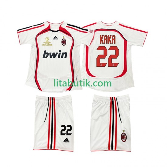 AC Milan KAKA 22 2007 Retro Barn Borta Fotbollströja 2006 Kortärmad