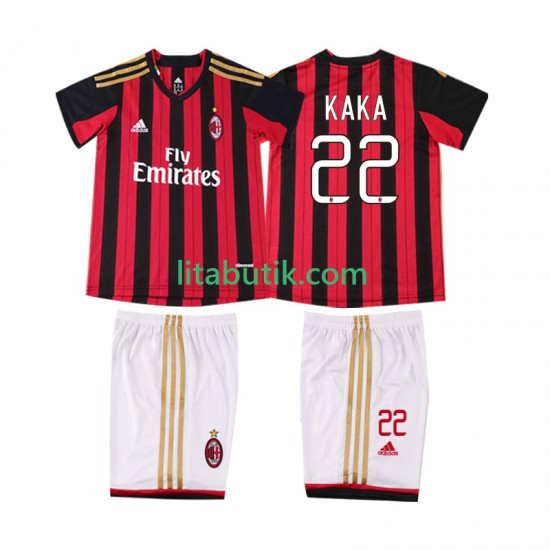 AC Milan KAKA 22 2013 2014 Retro Barn Hemma Fotbollströja Kortärmad