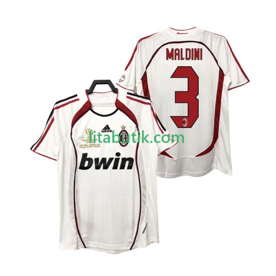 AC Milan MALDINI 3 2007 Retro Män Borta Fotbollströja 2006 Kortärmad