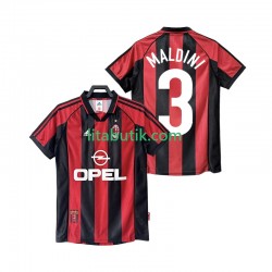 AC Milan MALDINI 3 Retro Män Hemma Fotbollströja 1998 1999 Kortärmad