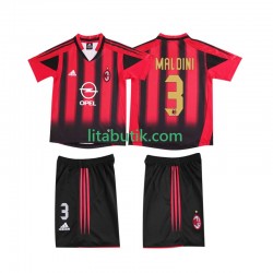 AC Milan MALDINI 3 2005 Retro Barn Hemma Fotbollströja 2004 Kortärmad