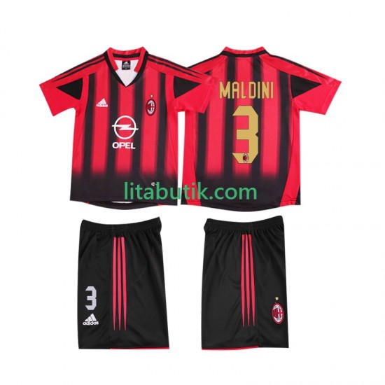 AC Milan MALDINI 3 2005 Retro Barn Hemma Fotbollströja 2004 Kortärmad
