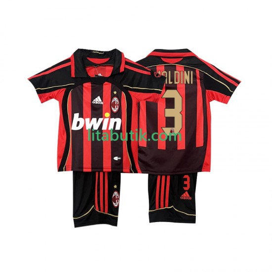AC Milan MALDINI 3 2007 Retro Barn Hemma Fotbollströja 2006 Kortärmad