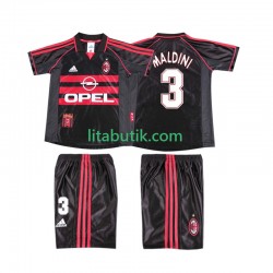 AC Milan MALDINI 3 Retro Barn Tredje Fotbollströja 1998 1999 Kortärmad