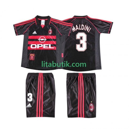 AC Milan MALDINI 3 Retro Barn Tredje Fotbollströja 1998 1999 Kortärmad