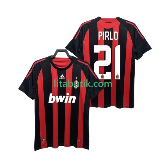 AC Milan RIRLO 21 2009 Retro Män Hemma Fotbollströja 2008 Kortärmad