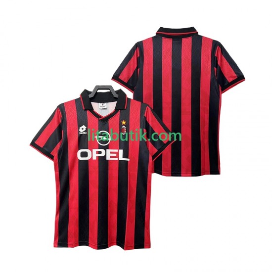AC Milan 1995 1996 Retro Män Hemma Fotbollströja Kortärmad