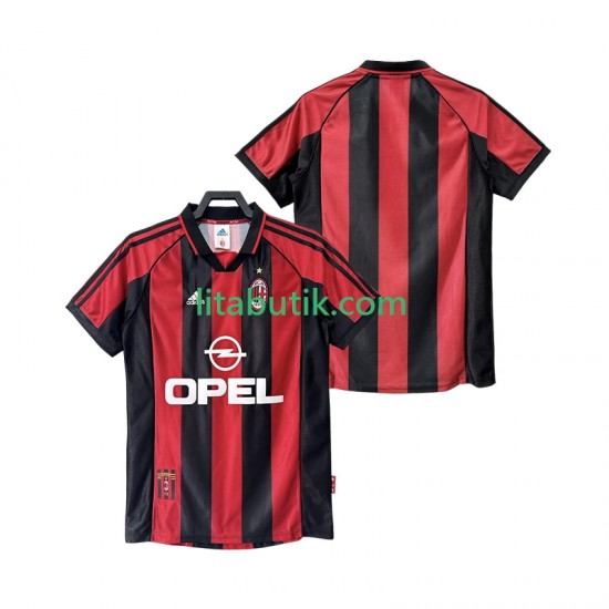 AC Milan Retro Män Hemma Fotbollströja 1998 1999 Kortärmad