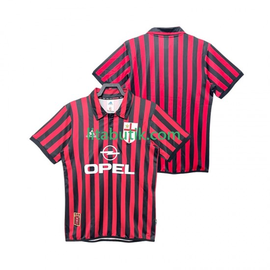 AC Milan 2000 Retro Män Hemma Fotbollströja 1999 Kortärmad
