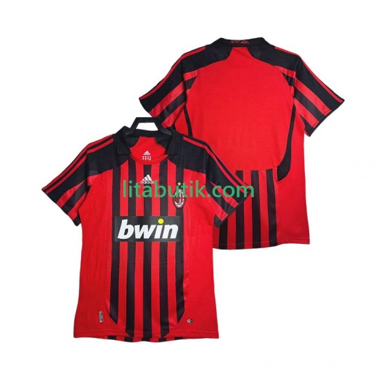 AC Milan 2007 Retro Män Hemma Fotbollströja 2008 Kortärmad