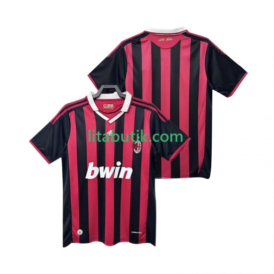 AC Milan 2009 Retro Män Hemma Fotbollströja 2010 Kortärmad