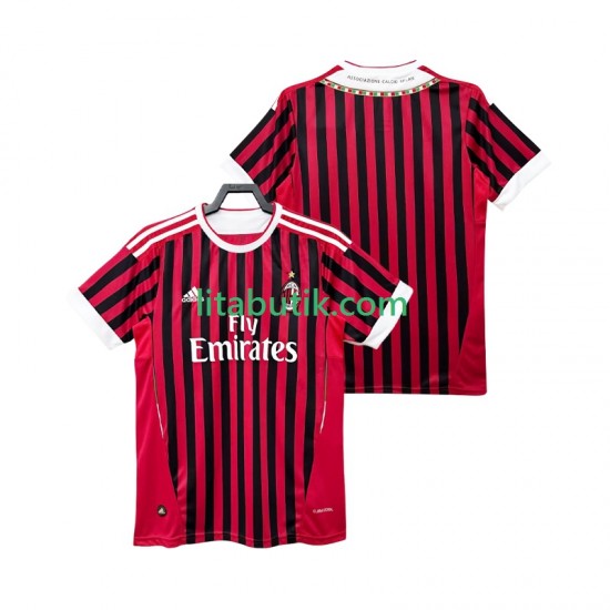 AC Milan 2012 Retro Män Hemma Fotbollströja 2011 Kortärmad