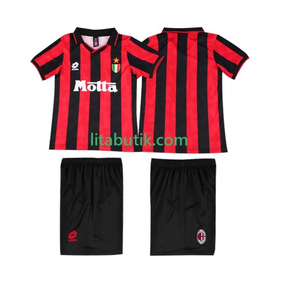 AC Milan 1993 1994 Retro Barn Hemma Fotbollströja Kortärmad