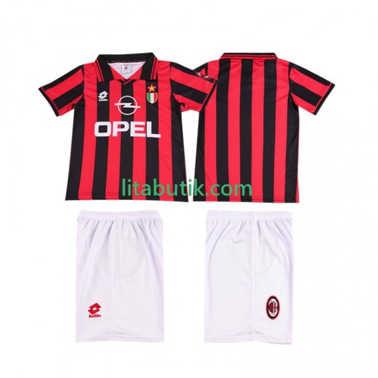 AC Milan 1996 1997 Retro Barn Hemma Fotbollströja Kortärmad