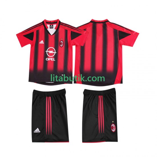 AC Milan 2005 Retro Barn Hemma Fotbollströja 2004 Kortärmad