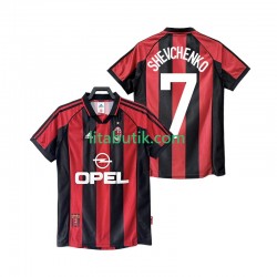 AC Milan SHEVCHENKO 7 Retro Män Hemma Fotbollströja 1998 1999 Kortärmad AC Milan SHEVCHENKO 7 Retro Män Hemma Fotbollströja 1998 1999 Kortärmad