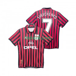 AC Milan SHEVCHENKO 7 2000 Retro Män Hemma Fotbollströja 1999 Kortärmad
