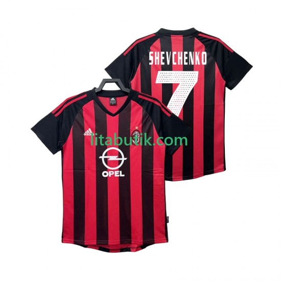 AC Milan SHEVCHENKO 7 2003 Retro Män Hemma Fotbollströja 2002 Kortärmad