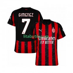 AC Milan Santiago Gimenez 7 Män Hemma Fotbollströja 2025-2026 Kortärmad