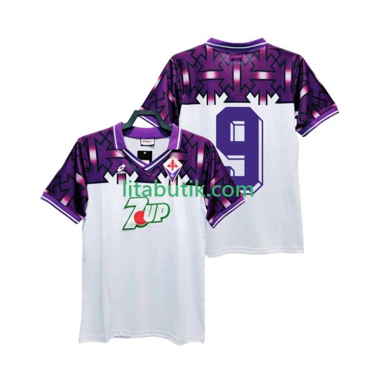 Fiorentina 9 1992 1993 Retro Män Borta Fotbollströja Kortärmad